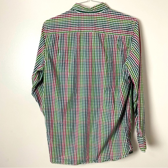Southern Tide Shirt Button Down Collar Long Sleeve Plaid Breast pocket Red Green - Picture 5 of 9